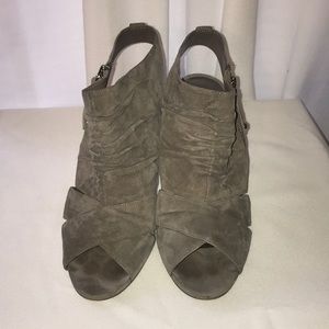 Suede Peep toe heels